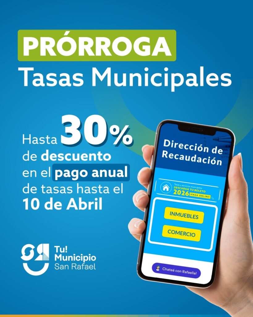 EL MUNICIPIO PRORROGÓ HASTA EL 10 DE ABRIL EL PAGO ANUAL DE TASAS CON IMPORTANTES DESCUENTOS whatsapp image 2026 03 25 at 12.30.28
