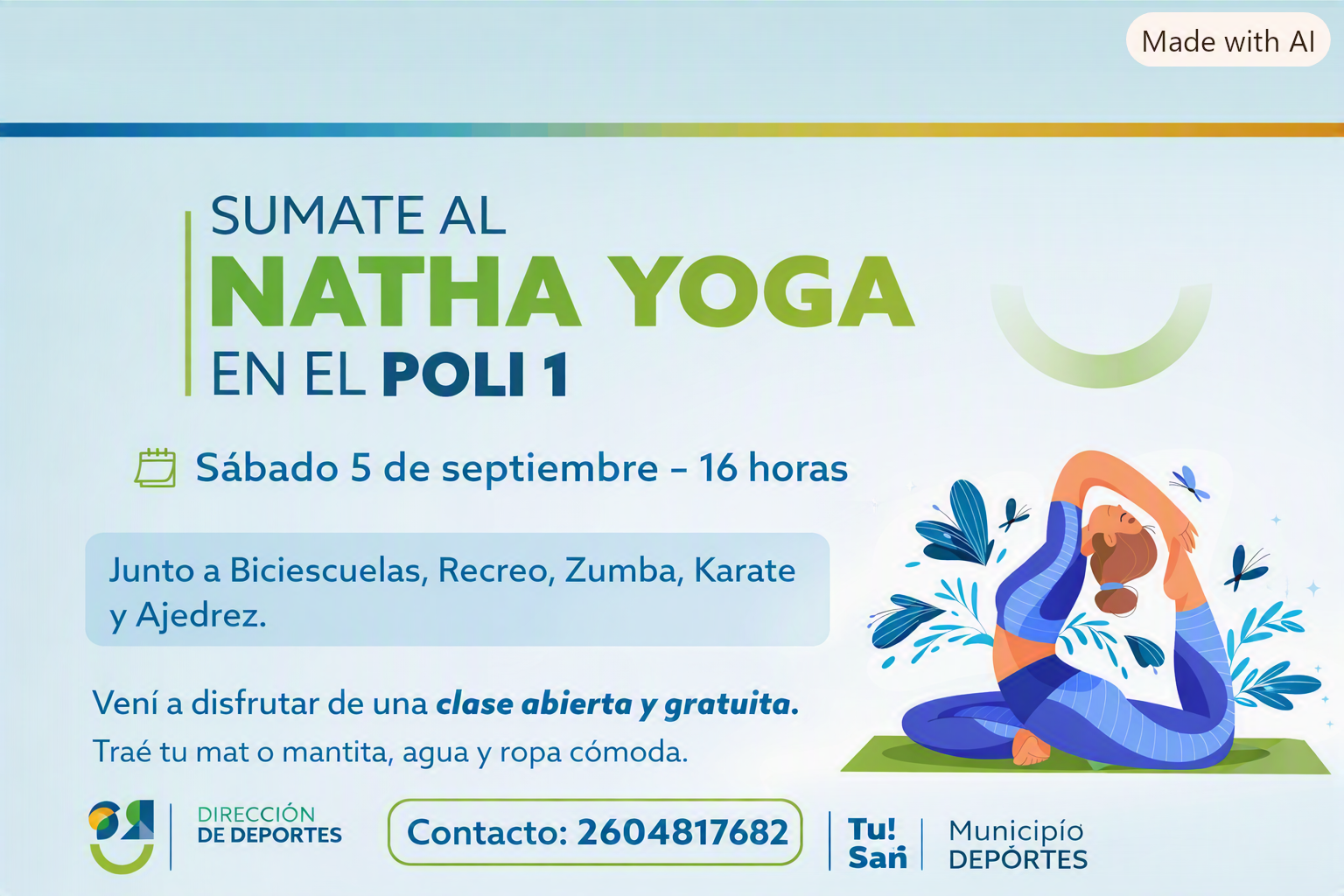 LOS SÁBADOS DEL POLI 1 AHORA SUMAN CLASES ABIERTAS DE YOGA